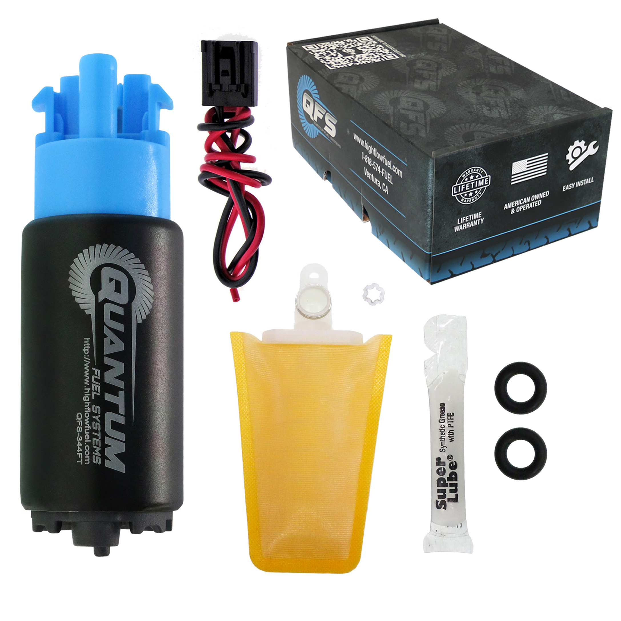 QFS 340LPH E85 Fuel Pump + Kit for Lotus Elise Toyota Corolla Celica Matrix MR2 - Afbeelding 1 van 11